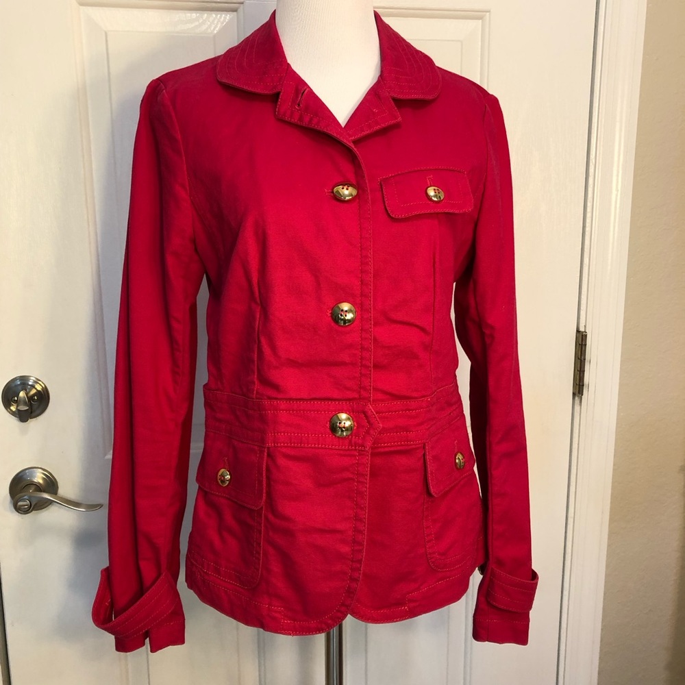 Talbots hot pink cotton/spandex jacket, size S